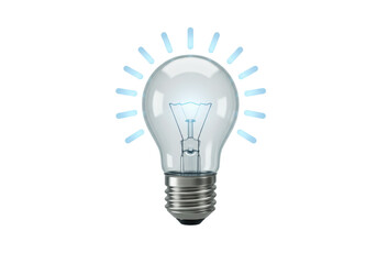 Glowing light bulb PNG illustration isolated on transparent background for creative projects and designs