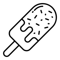 Ice cream stick icon with chocolate sprinkles topping