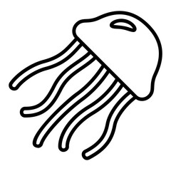 Jellyfish icon with tentacles for swimming