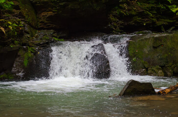 small waterfall in the forest