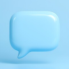 3D Rounded Blue Speech Balloon