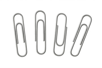 Obraz premium Metal paper clips arranging documents, organizing office supplies, and connecting business ideas on transparent background