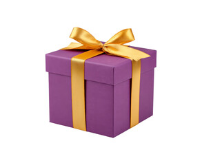 Obraz premium Elegant gift box with gold ribbon for celebrations and special occasions on transparent background