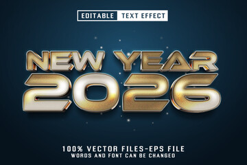 Happy New Year Golden Text - Editable Text Effect