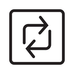 Retweet arrows symbol flat vector icon for apps and websites