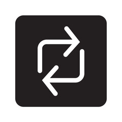 Retweet arrows symbol flat vector icon for apps and websites