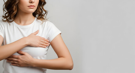 Early Detection A Crucial Breast Cancer Awareness Message Young Woman Performs Self Check Raises Awareness Importance Of Regular Screening Promotes Health Prevention Wellness