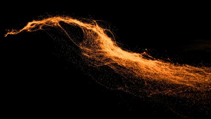 Abstract digital art of a flowing, orange stream