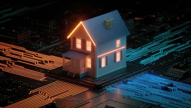 3D house on circuit board