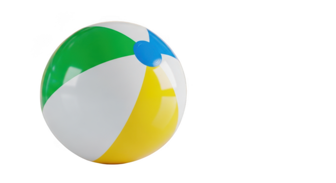 Brightly colored beach ball isolated on black ready for summer fun and games