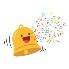 Happy Ringing Bell Music Vector Illustration