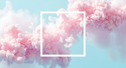 Abstract pastel pink color paint with pastel blue background.. Fluid composition with copy space. Minimal natural luxury.