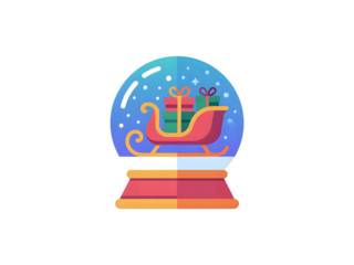 ❄️ Christmas Snow Globe with Sleigh