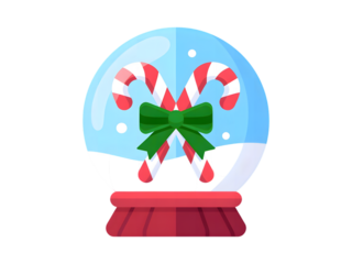 🎄 Candy Cane Snow Globe