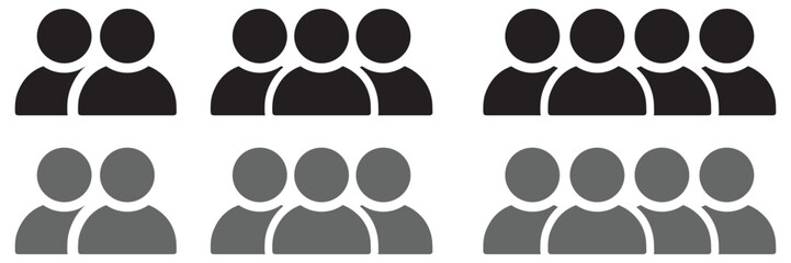 User and Group Icons Vector Set – Individual, Team & Community Symbols