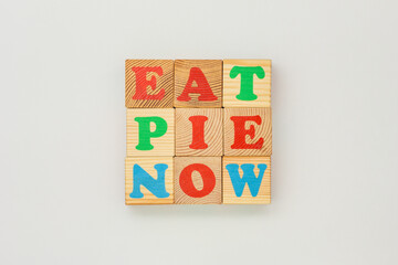 Wooden Alphabet Toys Spelling Eat Pie Now