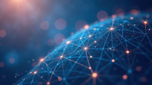 abstract blue background with lights - Powered by Adobe