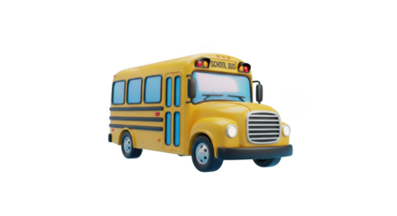 Bright yellow school bus front view iconic transportation for education and children