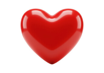 Shiny red heart isolated PNG, glossy love symbol on transparent background for Valentine s Day and romantic designs