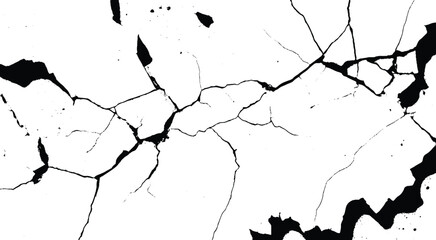 Distressed Grunge Crack on White Background