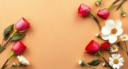 Delicate Rose Petals Scattered on Wooden Background