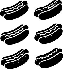 Hotdog vector illustration, silhouette version