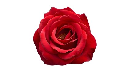 Naklejka premium a delicate single red rose on white background