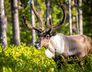 Caribou in a forest