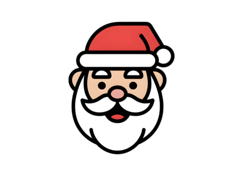 🧑‍🎄 "Santa Claus Head Icon with Red Hat and White Beard" - Powered by Adobe