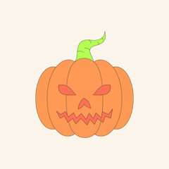 Jack O’Lantern. Halloween pumpkin. Vector illustration.