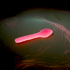 Clostridium Tetani Bacterium Microscopic 3D Render