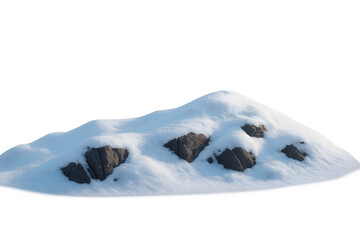 Realistic Frosted Hill with visible rocks