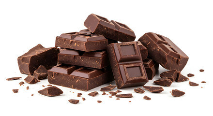 Indulgent Delight A Stack of Rich Dark Chocolate Pieces Tempting Treat Sweet Indulgence Decadent Dessert Sweet Treats Dark Chocolate Blocks Yummy Choco