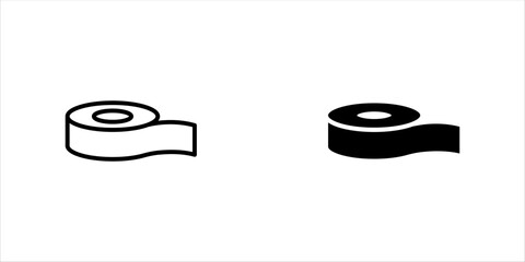 Adhesive tape icon collection in black and white filled and solid vector style. vector illustration, eps 10