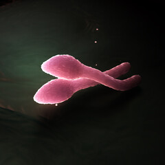 Clostridium Tetani Bacterium Microscopic 3D Render