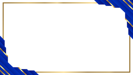 Dynamic Royal Blue and Gold Stripe Frame Background for Certificate