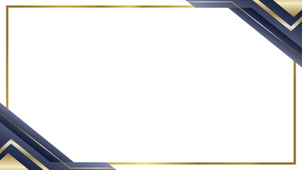 Premium Navy Blue and Gold Abstract Frame on Light Gray Background