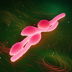 Clostridium Tetani Bacterium Microscopic 3D Render