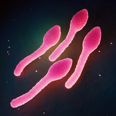 Clostridium Tetani Bacterium Microscopic 3D Render