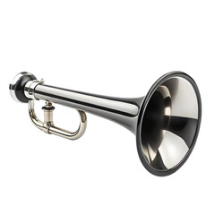 Black vintage bicycle horn isolated on transparent background for transportation