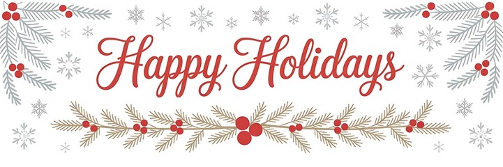 Happy holidays greeting card with branches and berries isolated on white background