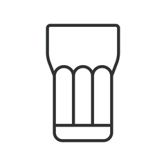 Glass icon in line design. glass, cup, drink, juice, beverage, refreshment, kitchen, bar on white background vector. Glass editable stroke icon