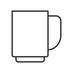 Mug icon in line design. mug, cup, coffee, tea, hot drink, beverage, cafe, kitchen on white background vector. Mug editable stroke icon