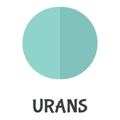 Uranus, the light blue-green ice giant planet, rendered as a simple, modern flat design icon