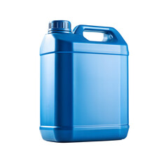 Blue plastic jerrycan isolated on transparent background for transporting liquids