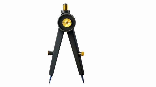 A digital illustration of a compass tool on a white background, used for drawing circles and measuring distances.