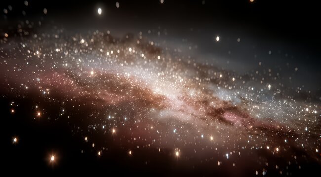 Galaxy with a lot of stars and a dark background. The stars are scattered all over the galaxy