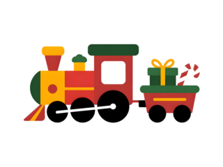 🚂 Christmas Toy Train with Gifts and Candy Cane