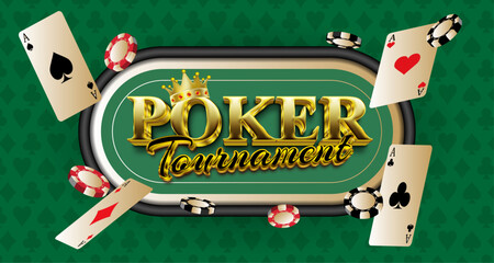 Poker tournament shining vegas 3d editable vector text effect template. Glowing gold and luxury editable typography for poster and vector logo design. 