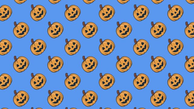4K Loopable Pumpkin Pattern Animation &ndash; Seamless Halloween Background with Cute Autumn Vegetables Design, Repeating Fall Season Texture for Festive, Harvest, and Thanksgiving Video
